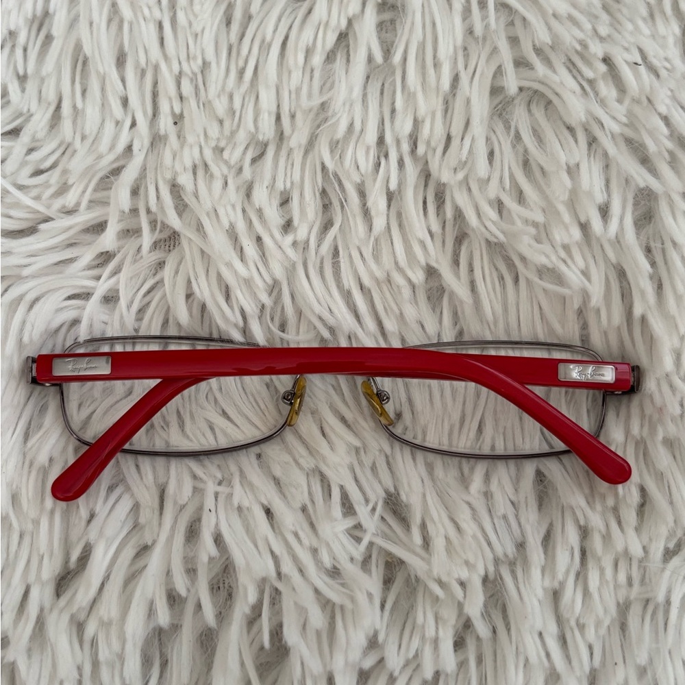 Rayban Red Rectangular Eyeglasses - Picture 4 of 9